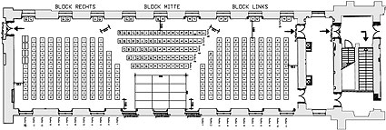 Bild: Hubertussaal, Reihenbestuhlung