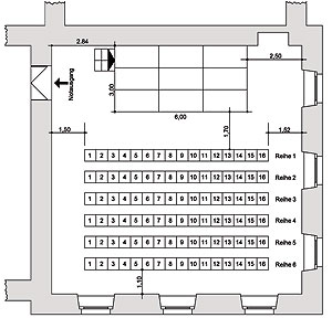 Picture: Johannis Hall, seating in rows